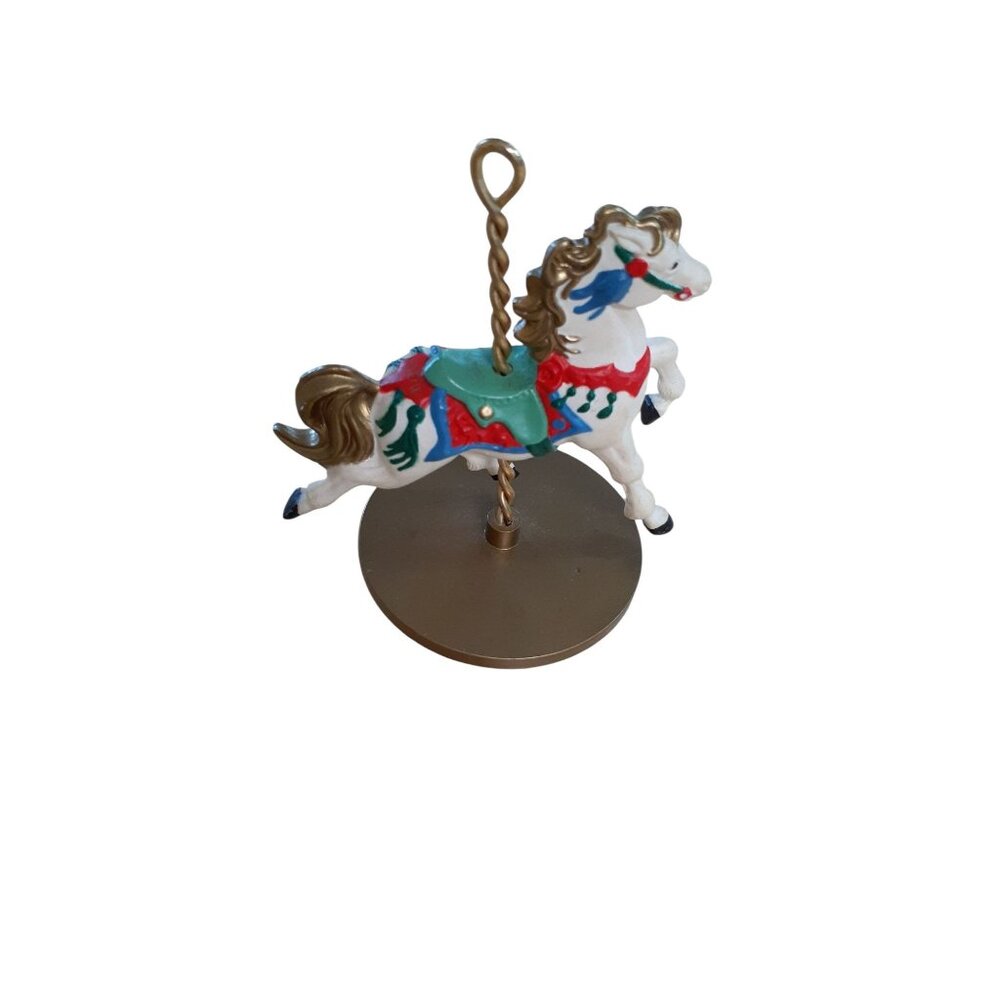 4 Hallmark Christmas Carousel Horse Lot Ornaments Snow, Holly, Star, Ginger 1989 - Picture 3 of 11
